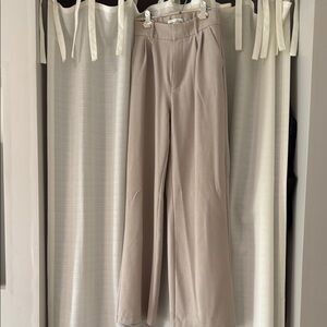 Abercrombie Small Long Tan Wide Leg Trousers